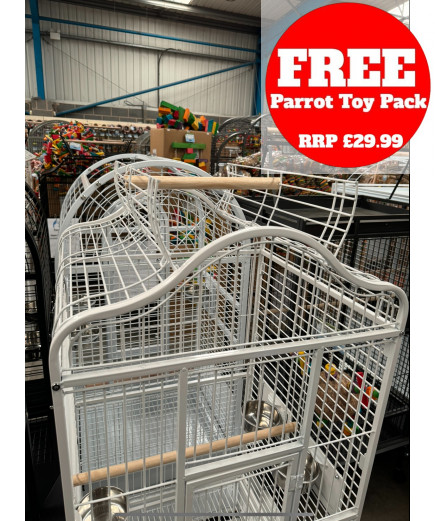 Parrot-Supplies Oakland Open Top Parrot Cage White